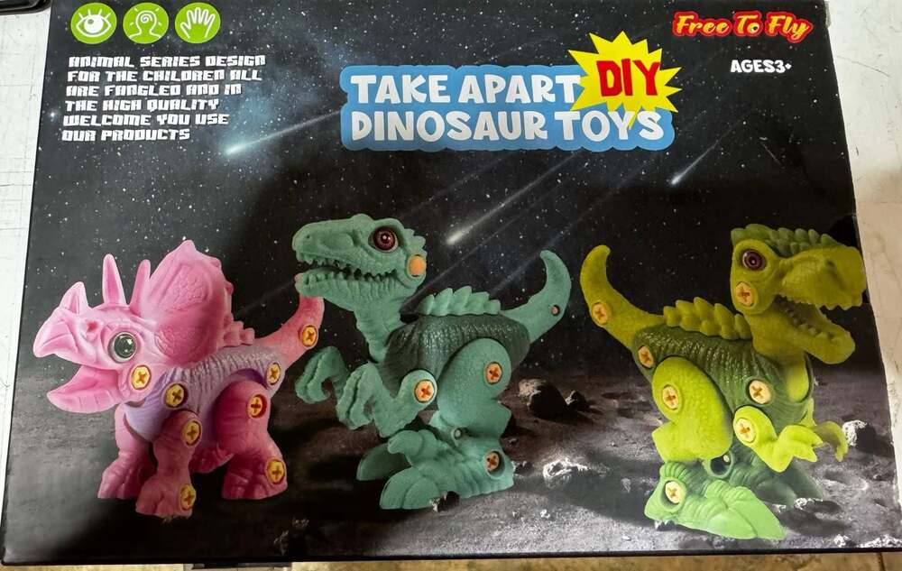 Free To Fly 3 Pack Take Apart Dinosaur Toys DIY STEM Building Set